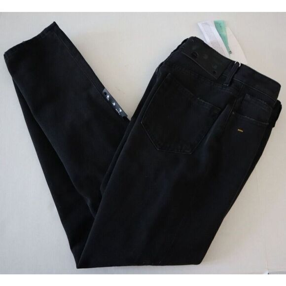 Off-White Women's Sz 26 Black Slogan-Print Straight High-Rise Denim Jeans - Picture 9 of 9